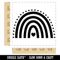 Valentine Heart Rainbow Valentine's Day Square Rubber Stamp for Stamping Crafting