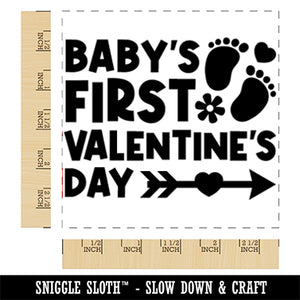 Baby's First Valentine's Day Square Rubber Stamp for Stamping Crafting