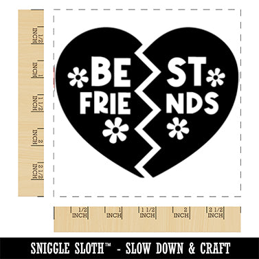 Best Friends Heart Valentine's Day Square Rubber Stamp for Stamping Crafting