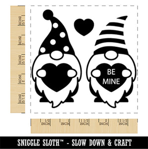 Pair of Valentine Gnomes Valentine's Day Square Rubber Stamp for Stamping Crafting