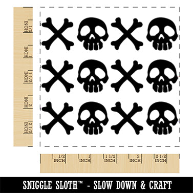 XOXO Skull Crossbones Hugs Kisses Valentine's Day Square Rubber Stamp for Stamping Crafting