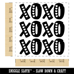 XOXO Hearts Hugs Kisses Valentine's Day Love Square Rubber Stamp for Stamping Crafting