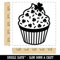 Shamrock Sprinkle Cupcake St. Patrick's Day Square Rubber Stamp for Stamping Crafting