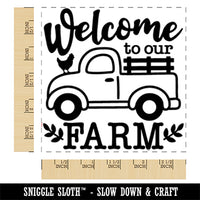 Welcome to Our Farm Square Rubber Stamp for Stamping Crafting