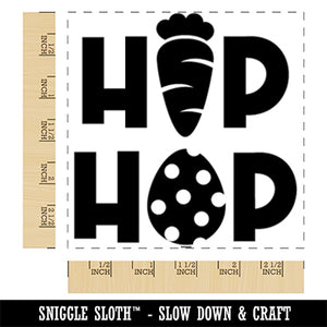 Bunny Hip Hop Carrot and Easter Egg Square Rubber Stamp for Stamping Crafting