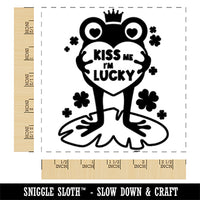 Frog Prince Kiss Me I'm Lucky Saint Patrick's Day Square Rubber Stamp for Stamping Crafting