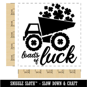 Loads of Luck Construction Truck St. Patrick's Day Square Rubber Stamp for Stamping Crafting