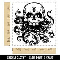 Cthulhu Skull with Octopus Tentacles Eldritch Horror Square Rubber Stamp for Stamping Crafting