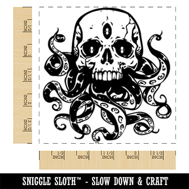 Cthulhu Skull with Octopus Tentacles Eldritch Horror Square Rubber Stamp for Stamping Crafting