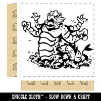 Kraken Titan Clashing with Waves Square Rubber Stamp for Stamping Crafting