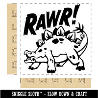 Stegosaurus Rawr Roar Dinosaur Square Rubber Stamp for Stamping Crafting