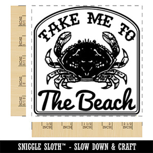 Take Me to the Beach Dungeness Crab Sign Square Rubber Stamp for Stamping Crafting