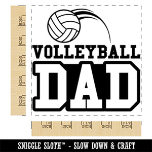 Volleyball Dad Text with Ball Square Rubber Stamp for Stamping Crafting