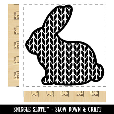 Bunny Side Profile Pattern Knit Easter Square Rubber Stamp for Stamping Crafting