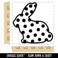 Bunny Side Profile Pattern Polka Dots Easter Square Rubber Stamp for Stamping Crafting