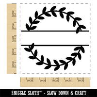 Solid Laurel Split Wreath for Name Monogram Square Rubber Stamp for Stamping Crafting