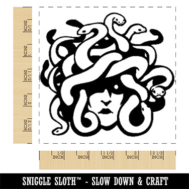 Medusa Gorgon Head with Twisting Snakes Square Rubber Stamp for Stamping Crafting