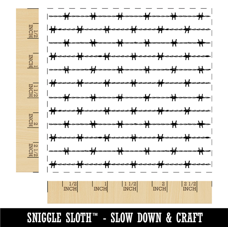 Barbed Wire Square Rubber Stamp for Stamping Crafting