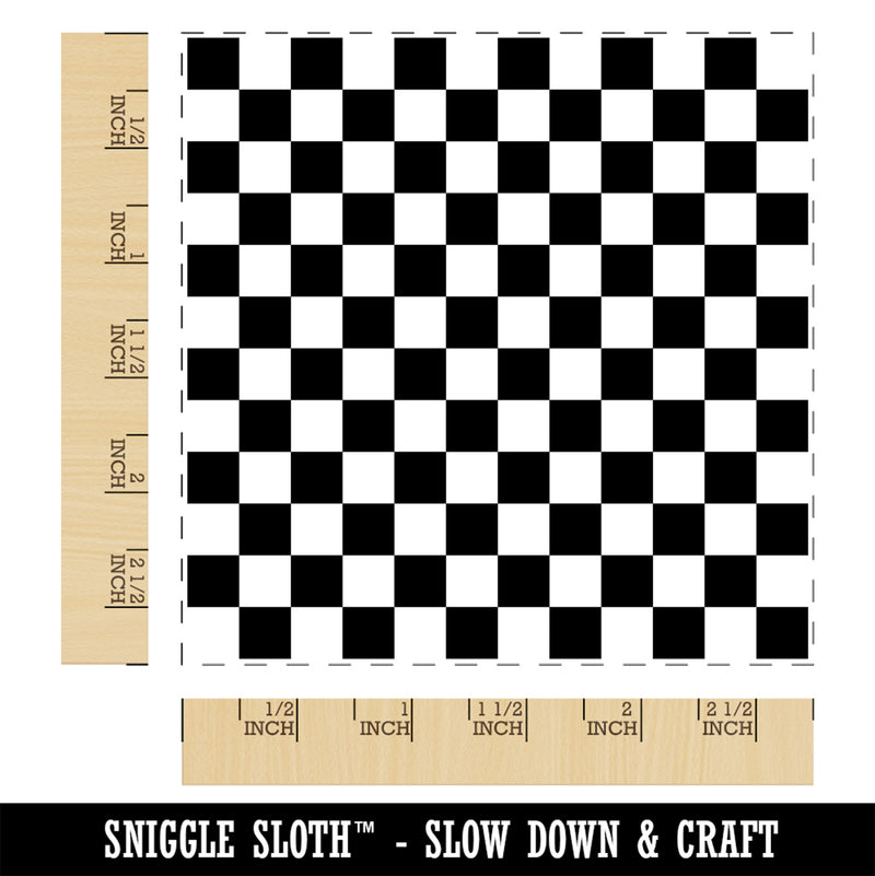 Checkerboard Pattern Square Rubber Stamp for Stamping Crafting