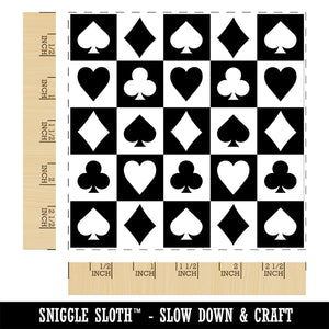 Checkered Card Suits Games Square Rubber Stamp for Stamping Crafting