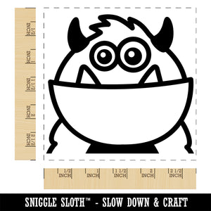 Peeking Monster Square Rubber Stamp for Stamping Crafting