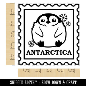 Antarctica Travel Baby Emperor Penguin Square Rubber Stamp for Stamping Crafting