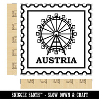 Austria Travel Vienna Giant Ferris Wheel Square Rubber Stamp for Stamping Crafting