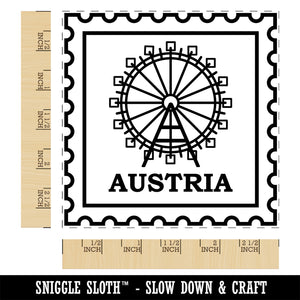 Austria Travel Vienna Giant Ferris Wheel Square Rubber Stamp for Stamping Crafting