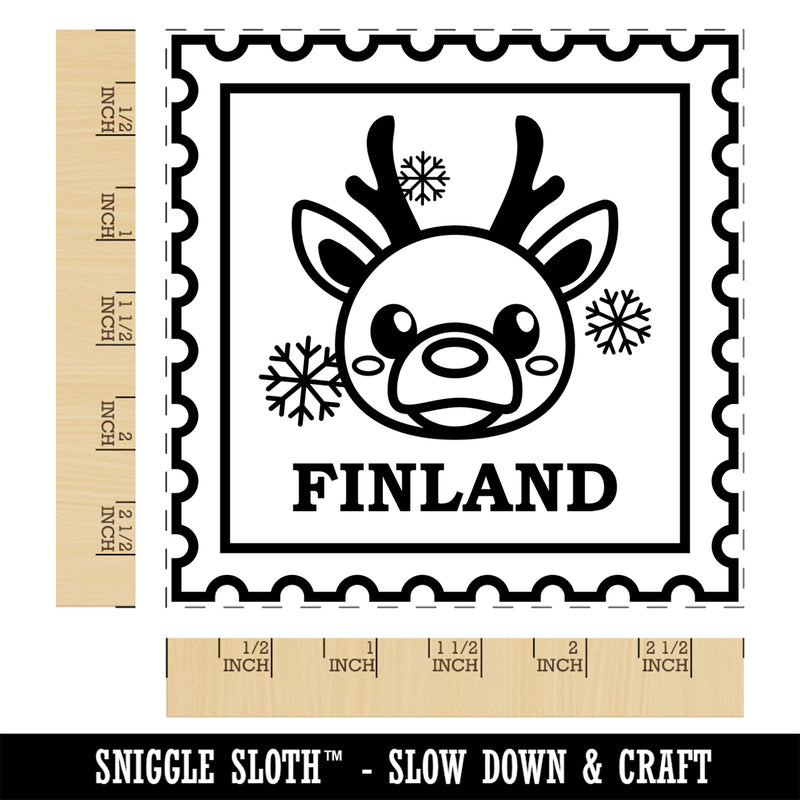 Finland Travel Reindeer Square Rubber Stamp for Stamping Crafting