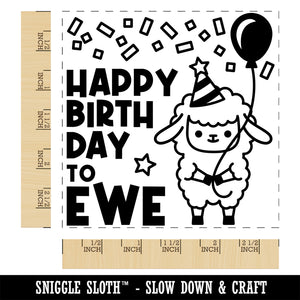 Happy Birthday to Ewe You Lamb Square Rubber Stamp for Stamping Crafting