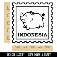 Indonesia Travel Baby Javan Rhinoceros Square Rubber Stamp for Stamping Crafting