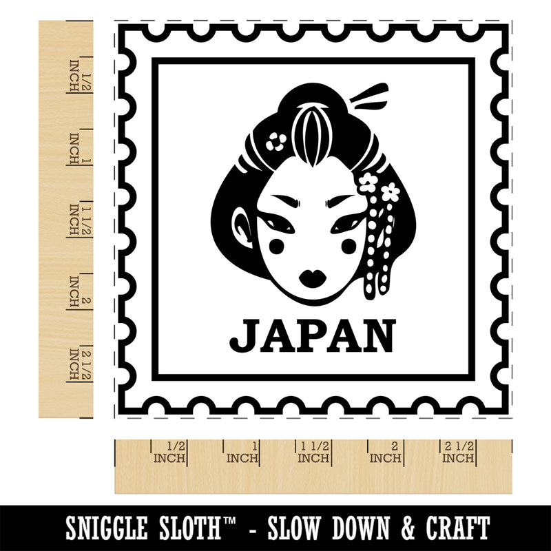 Japan Travel Japanese Geisha Woman Head Square Rubber Stamp for Stamping Crafting