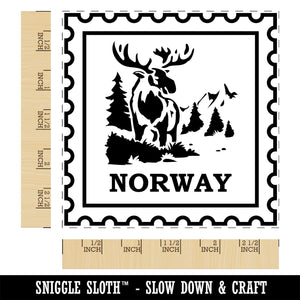 Norway Travel National Animal Moose Square Rubber Stamp for Stamping Crafting