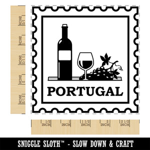 Portugal Travel Port Wine Grapes Square Rubber Stamp for Stamping Crafting