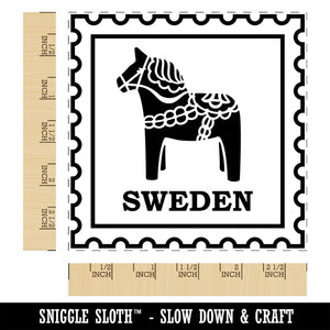 Sweden Travel Dalecarlian Dala Swedish Red Horse Square Rubber Stamp for Stamping Crafting