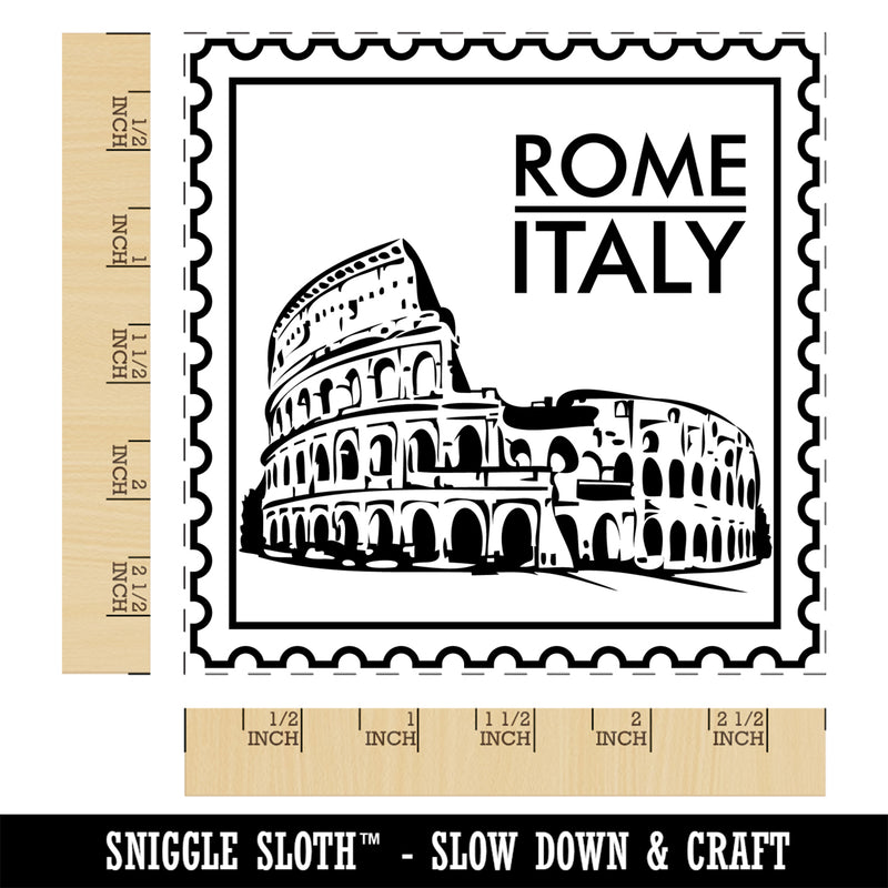 Colosseum Rome Italy Travel Landmark Square Rubber Stamp for Stamping Crafting