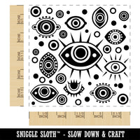 Nazar Evil Eye Hamsa Curse Protection Symbol Square Rubber Stamp for Stamping Crafting