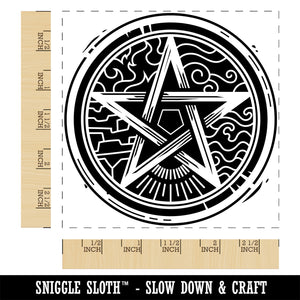 Pentacle Star of Elements Magical Talisman Symbol Square Rubber Stamp for Stamping Crafting