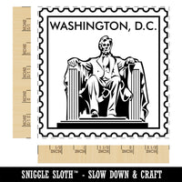 Washington DC Lincoln Memorial Travel Square Rubber Stamp for Stamping Crafting