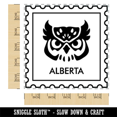 Alberta Canada Destination Travel Square Rubber Stamp for Stamping Crafting