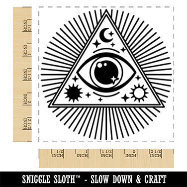 Celestial All Seeing Eye of Providence Square Rubber Stamp for Stamping Crafting