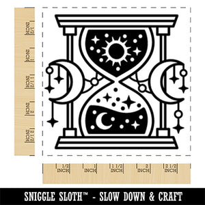 Lunar Hourglass Sun Moon Stars Square Rubber Stamp for Stamping Crafting