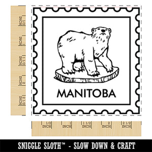 Manitoba Canada Destination Travel Square Rubber Stamp for Stamping Crafting