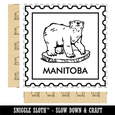 Manitoba Canada Destination Travel Square Rubber Stamp for Stamping Crafting