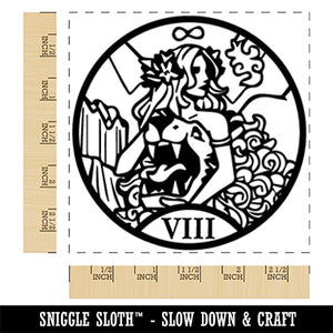 Strength Tarot Major Arcana Square Rubber Stamp for Stamping Crafting