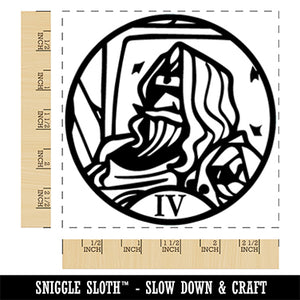 The Emperor Tarot Major Arcana Square Rubber Stamp for Stamping Crafting