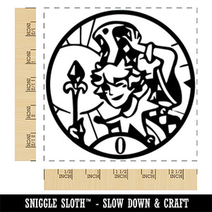 The Fool Tarot Major Arcana Square Rubber Stamp for Stamping Crafting