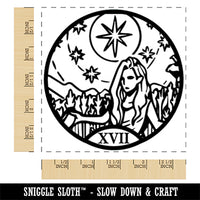 The Star Tarot Major Arcana Square Rubber Stamp for Stamping Crafting