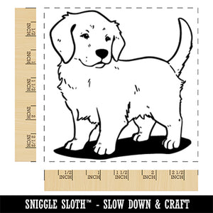 Adorable Golden Retriever Puppy Dog Square Rubber Stamp for Stamping Crafting