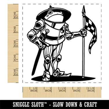 Armored Frog Knight Fantasy Square Rubber Stamp for Stamping Crafting